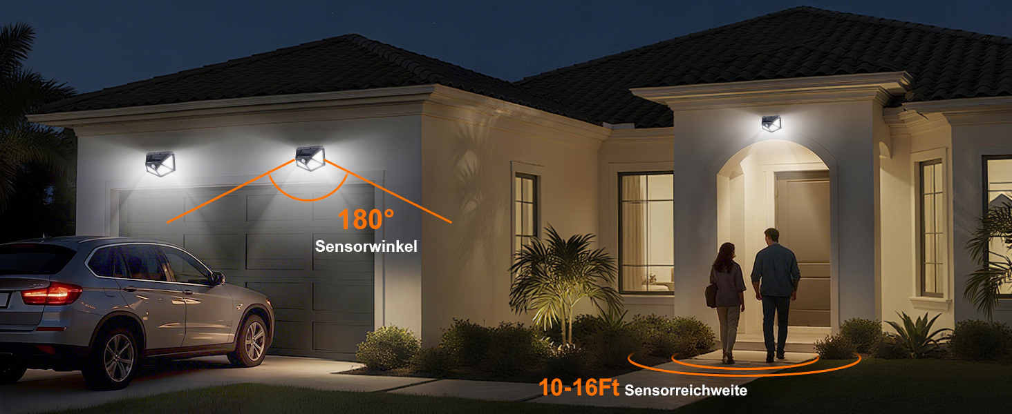 GRIFEMA Solarlampe für Aussen mit Bewegungsmelder und 100 LEDs – Detail 2