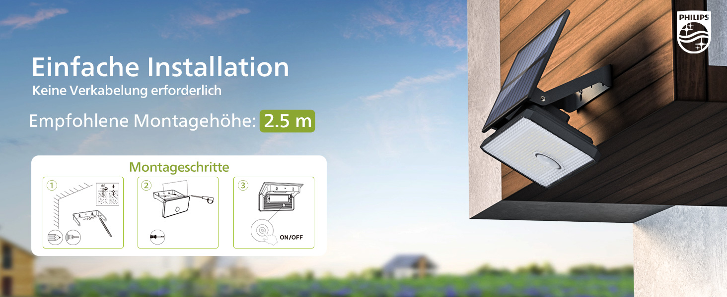 Philips Solarlampe mit 1000 lm und PIR-Bewegungsmelder – Detail 9