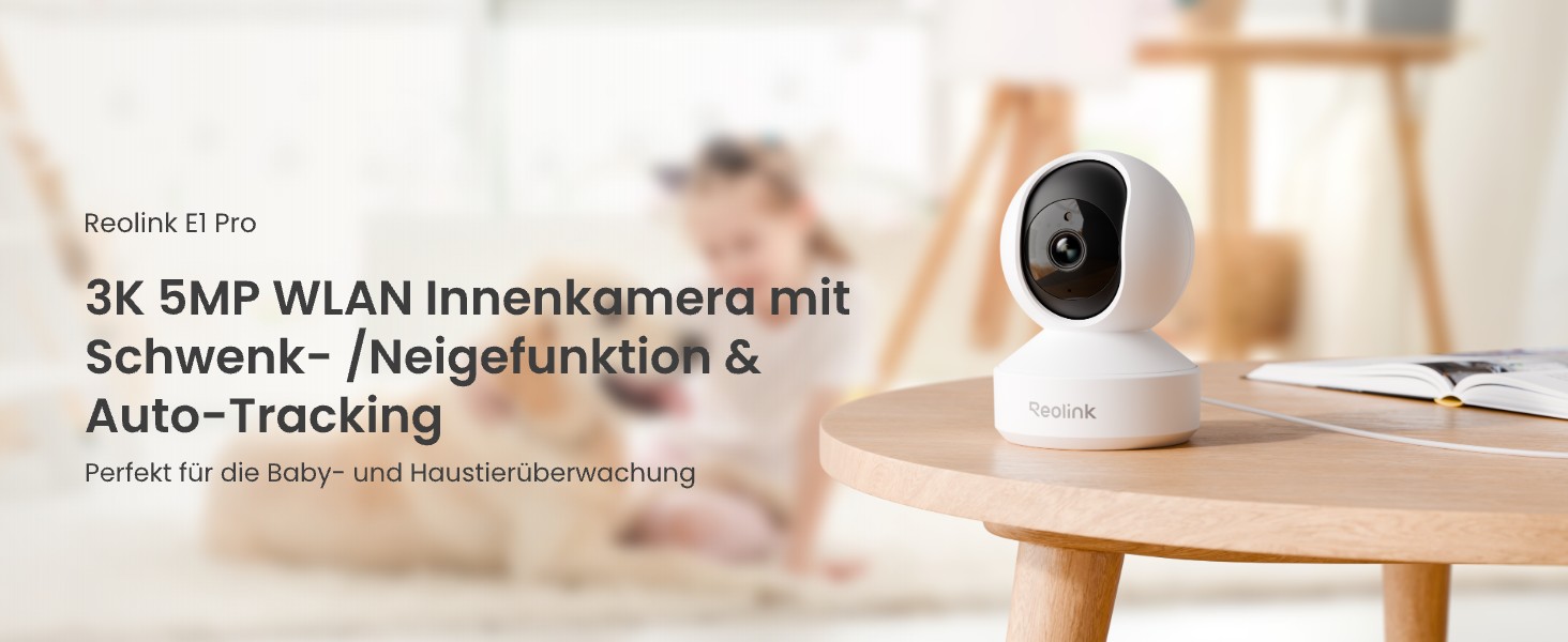 Reolink E1 Pro 3K WLAN-Innenkamera in Weiss mit Auto-Tracking – Detail 1