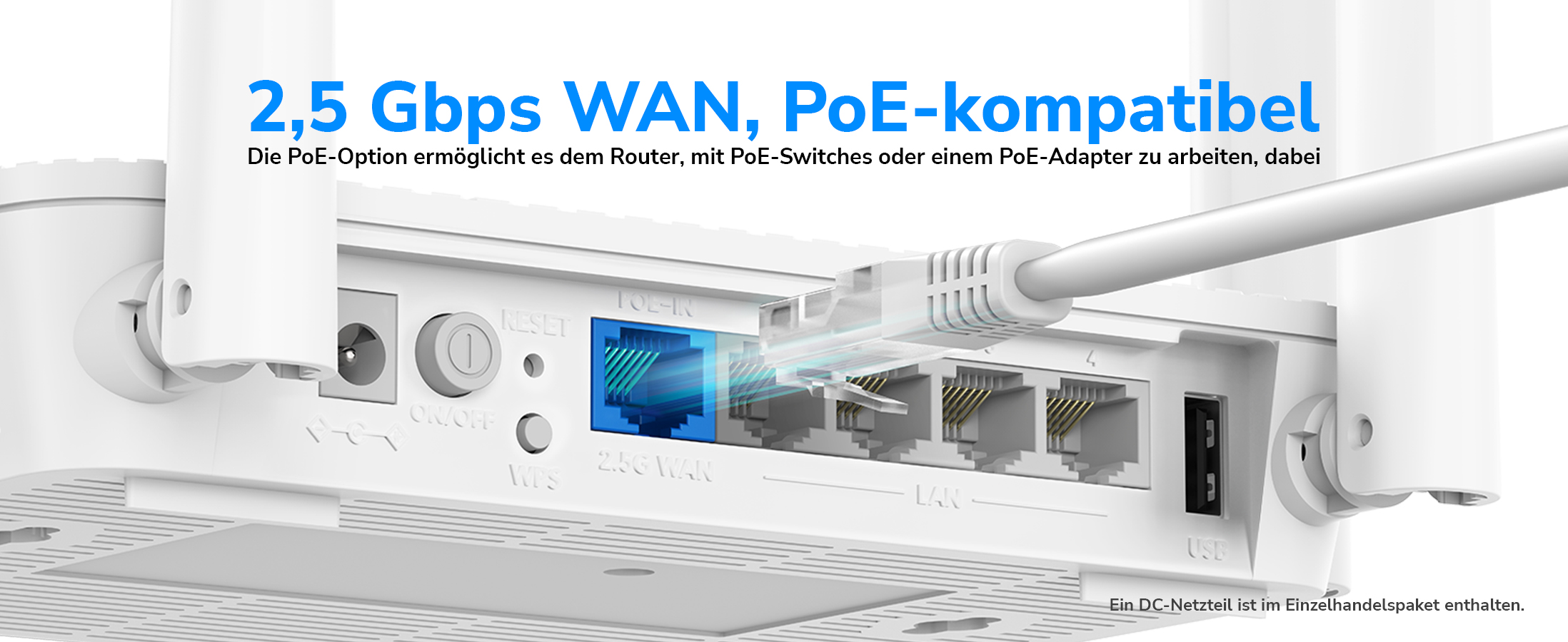 Cudy WR3000P Mesh-Router Wi-Fi 6 AX3000 mit PoE und 2,5-Gbit-WAN – Detail 5
