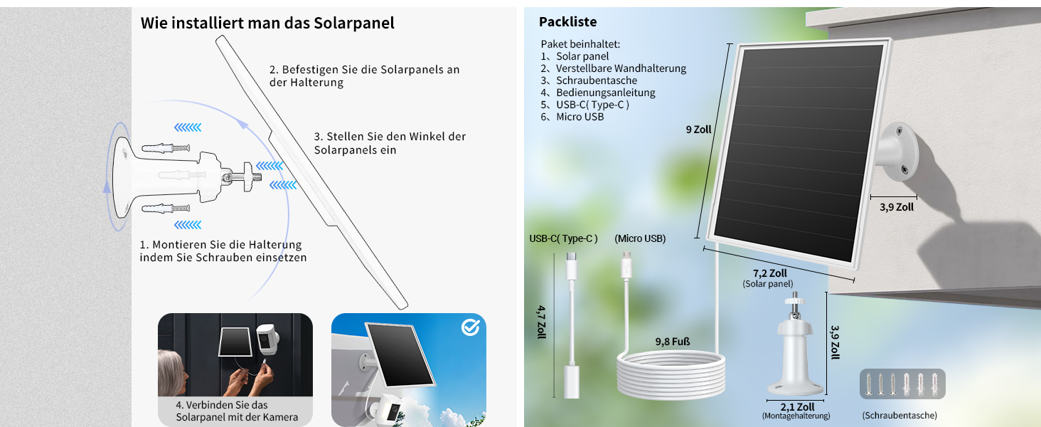 Orayafid 8W Solarpanel für Überwachungskameras – Detail 6