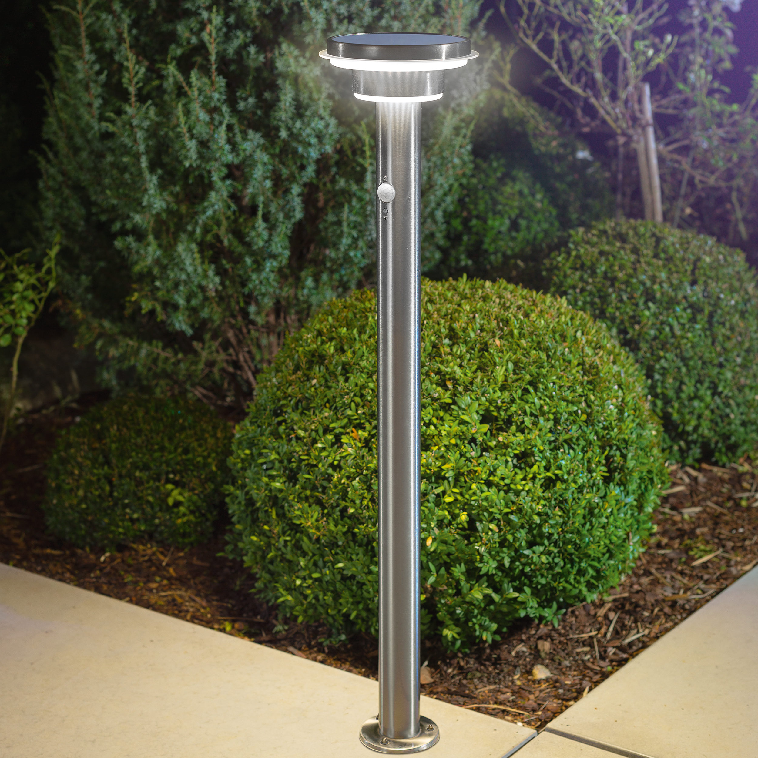 Esotec Tini 85 Solar-Standleuchte mit PIR-Sensor, 18 x 85 cm. – Detail 2