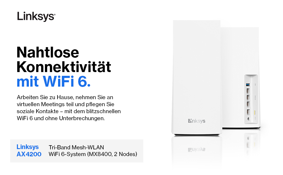 Linksys Velop MX4200 Mesh-WLAN-System, weiss – Detail 1