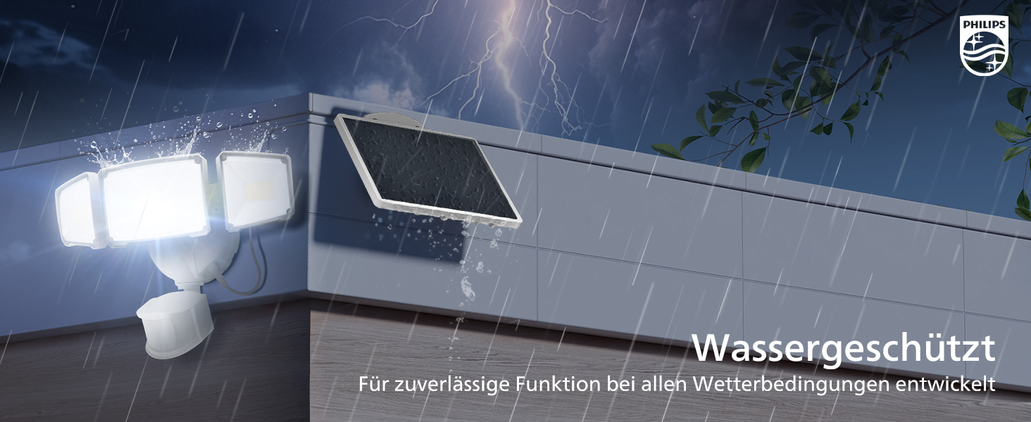 Philips Solarstrahler mit Bewegungsmelder und separatem Solarpanel – Detail 2