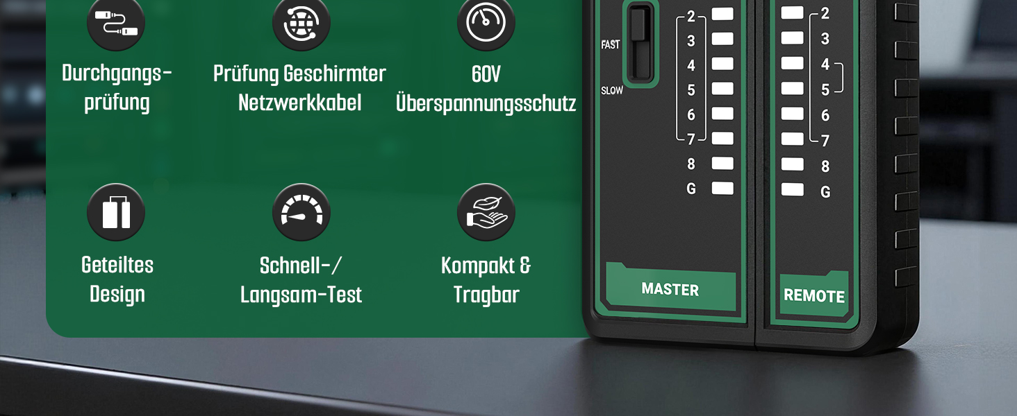 TESMEN TLP-123A Netzwerk-Kabeltester – Detail 2