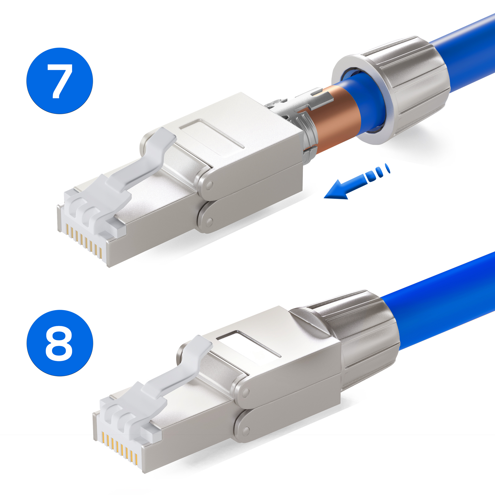 HB-DIGITAL CAT 8 RJ45-Stecker feldkonfektionierbar – Detail 6
