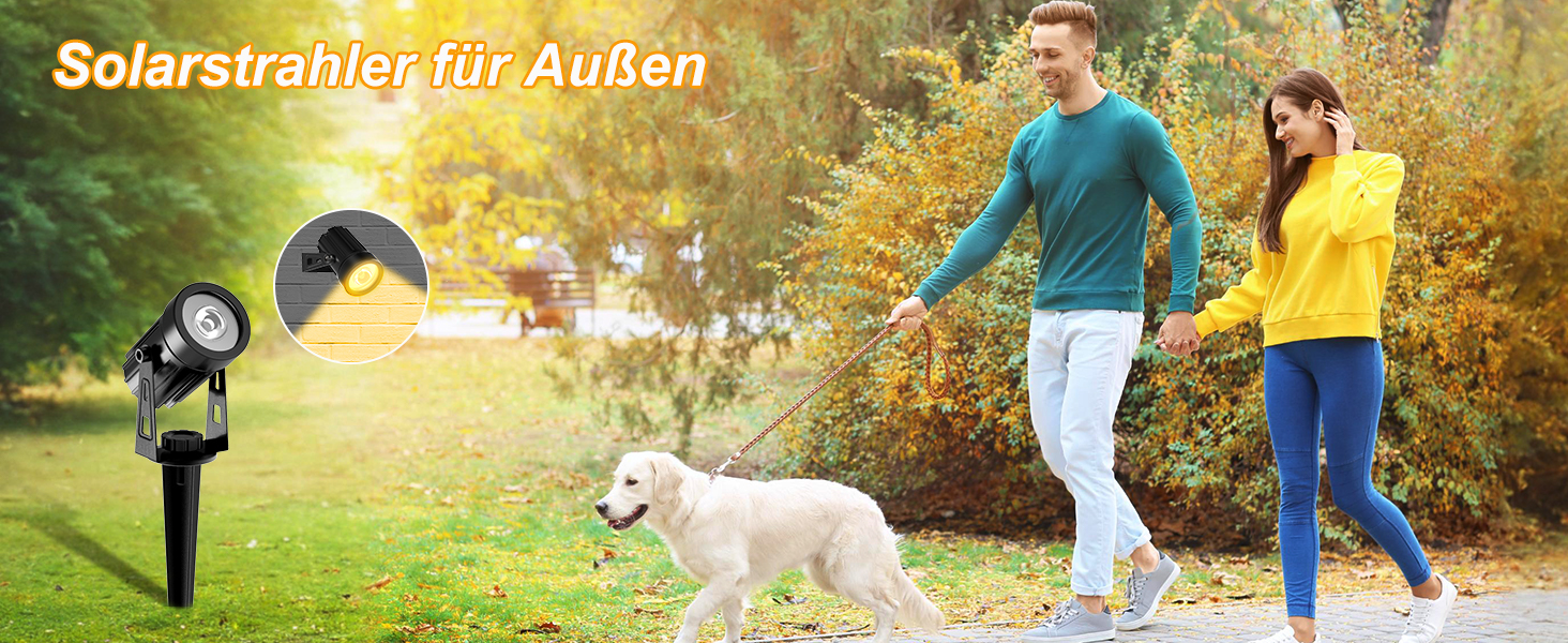 T-SUNUS Solarstrahler gelb im Set für den Garten – Detail 1