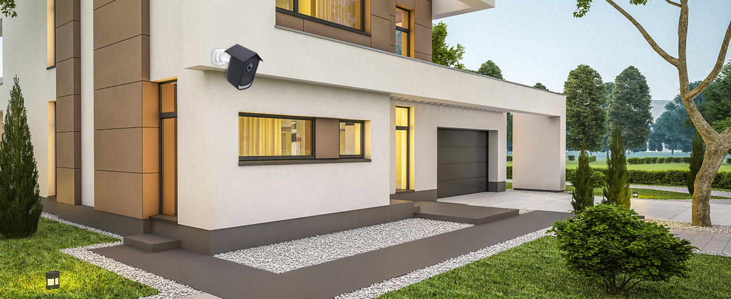 GEFIRE Silikonhülle Schwarz für EufyCam 2C mit Dachdesign – Detail 6
