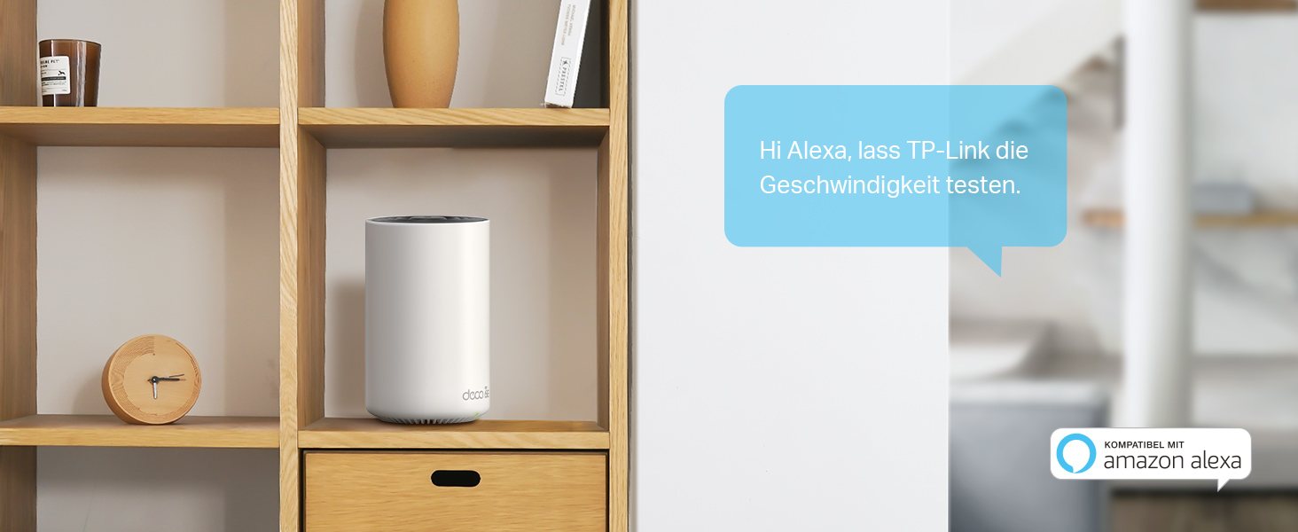 TP-Link Deco XE75 Mesh-WLAN-System mit drei weissen Einheiten – Detail 11
