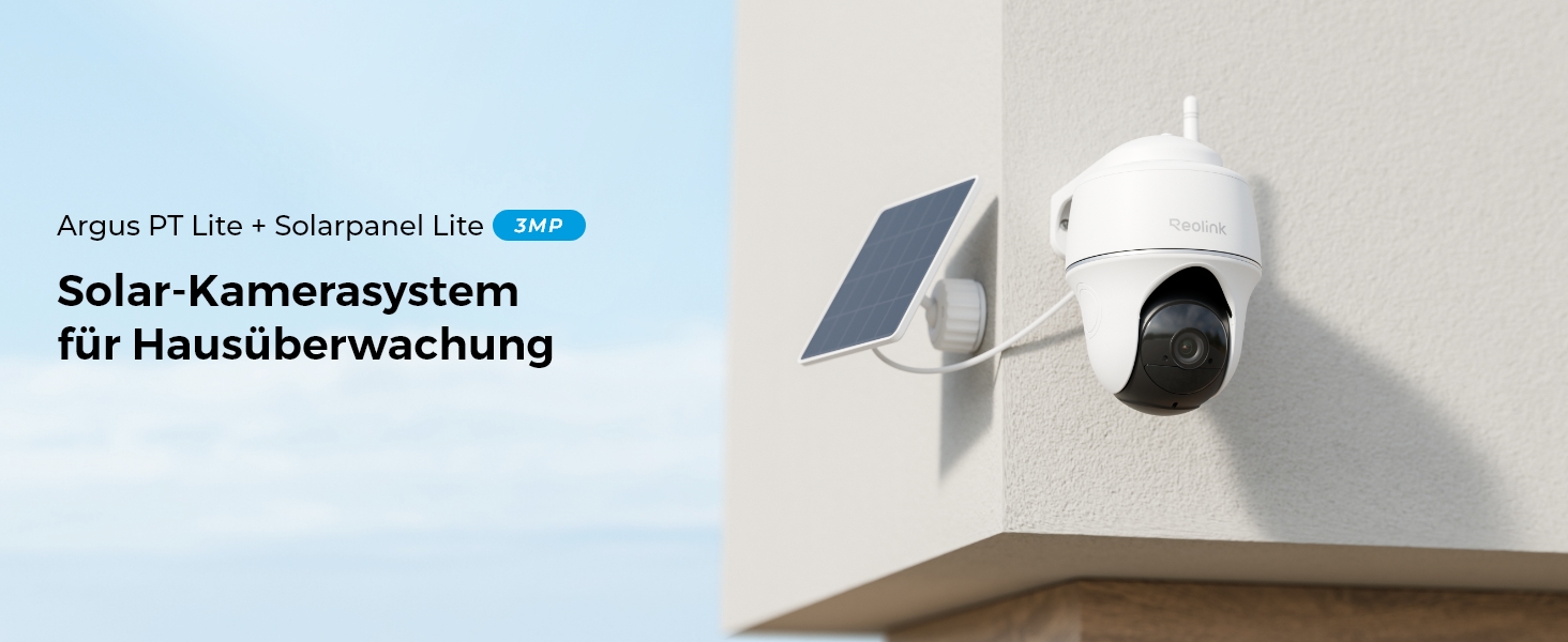 Reolink Argus PT Lite Solar-Akku-Überwachungskamera mit Solarpanel – Detail 1