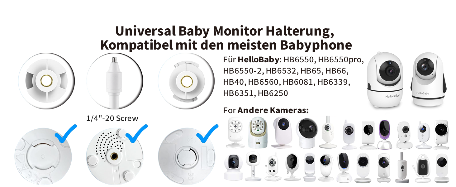 TONTON Metall-Wandhalterung für HelloBaby Babykameras – Detail 1