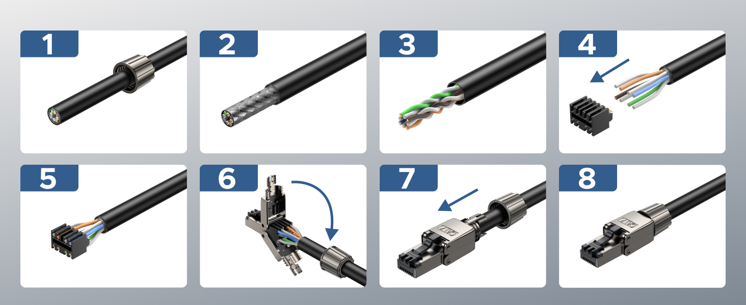 UGREEN Cat7 RJ45 Stecker werkzeuglos, 4 Stück – Detail 7