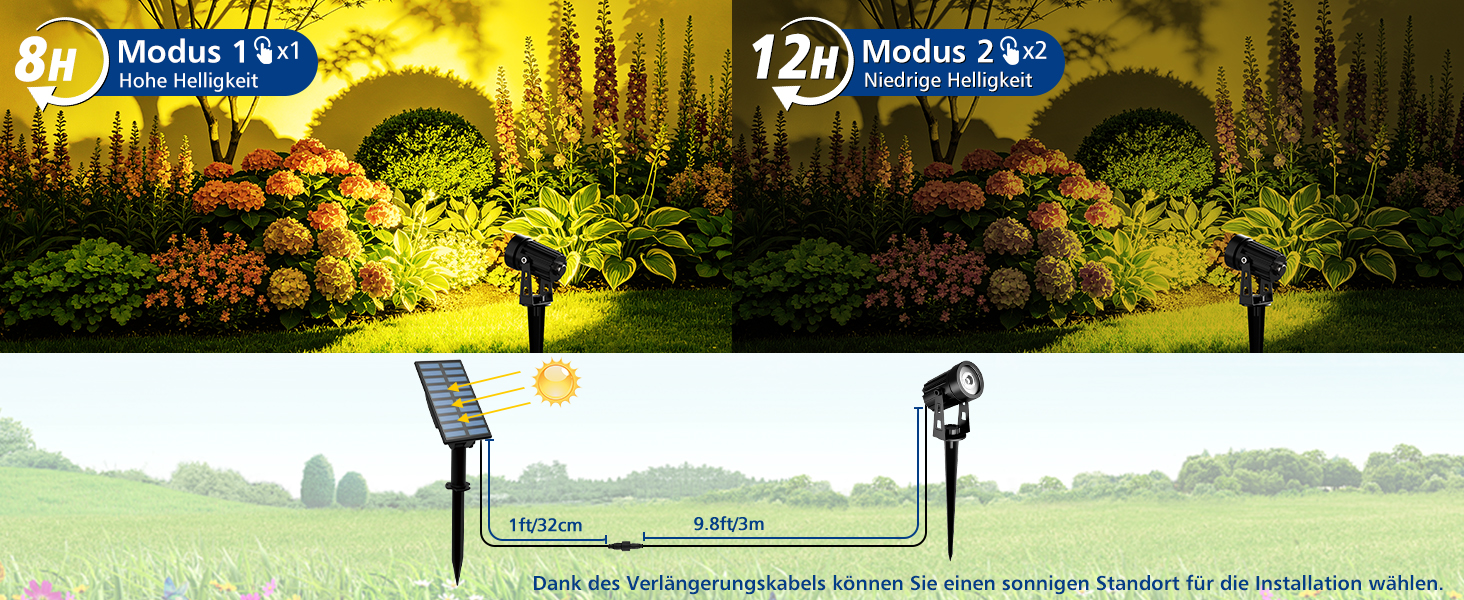 T-SUNUS Solarstrahler gelb für den Aussenbereich Garten – Detail 3