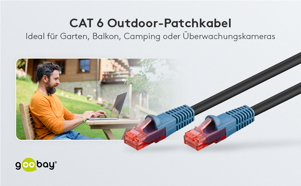 goobay Outdoor Patchkabel CAT 6 mit RJ45-Steckern für den Aussenbereich – Detail 1