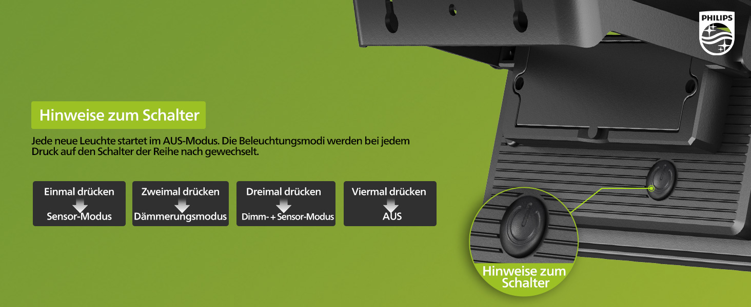 Philips Solarlampe mit 1000 lm und PIR-Bewegungsmelder – Detail 4