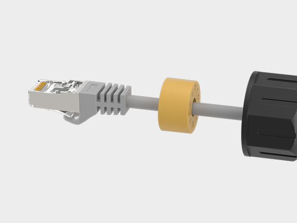 FGB Cat7 RJ45 Kupplung wasserdicht, Dreierpack – Detail 3