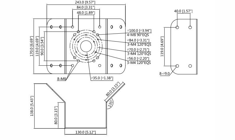 Dahua Winkelhalterung PFA151 für Kamera – Detail 2