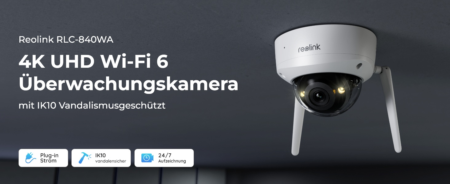 Reolink RLC-840WA 4K Wi-Fi 6 Überwachungskamera für den Aussenbereich – Detail 1