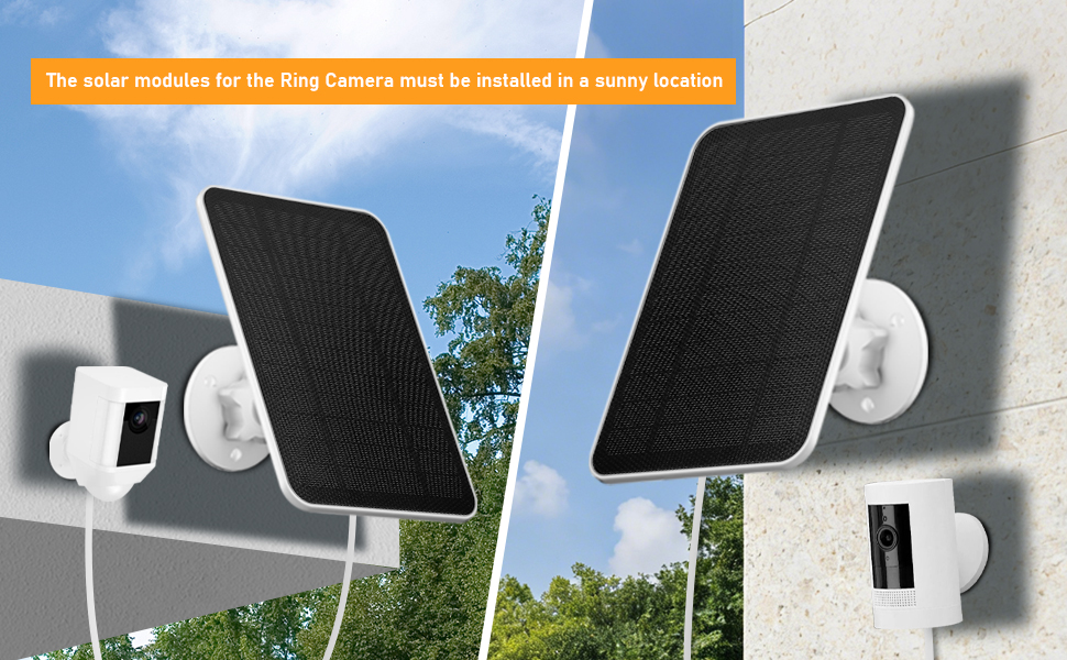 Rhorawill Solarpanel für Ring Kamera, IP65, 1er- oder 2er-Pack – Detail 3
