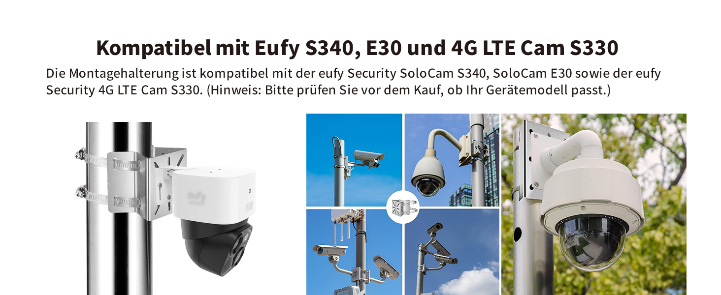 TONTON Masthalterung für eufy SoloCam S340 mit Edelstahlringen – Detail 2