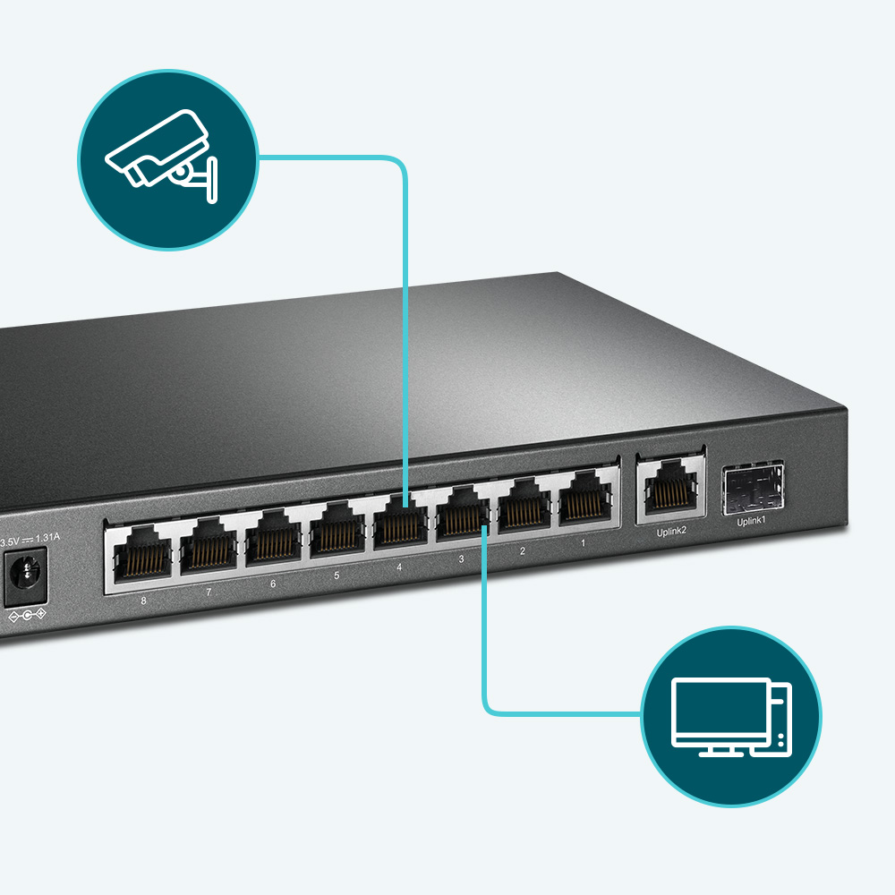 TP-Link TL-SG1210P PoE Switch mit acht PoE+-Ports und einem SFP-Port – Detail 8