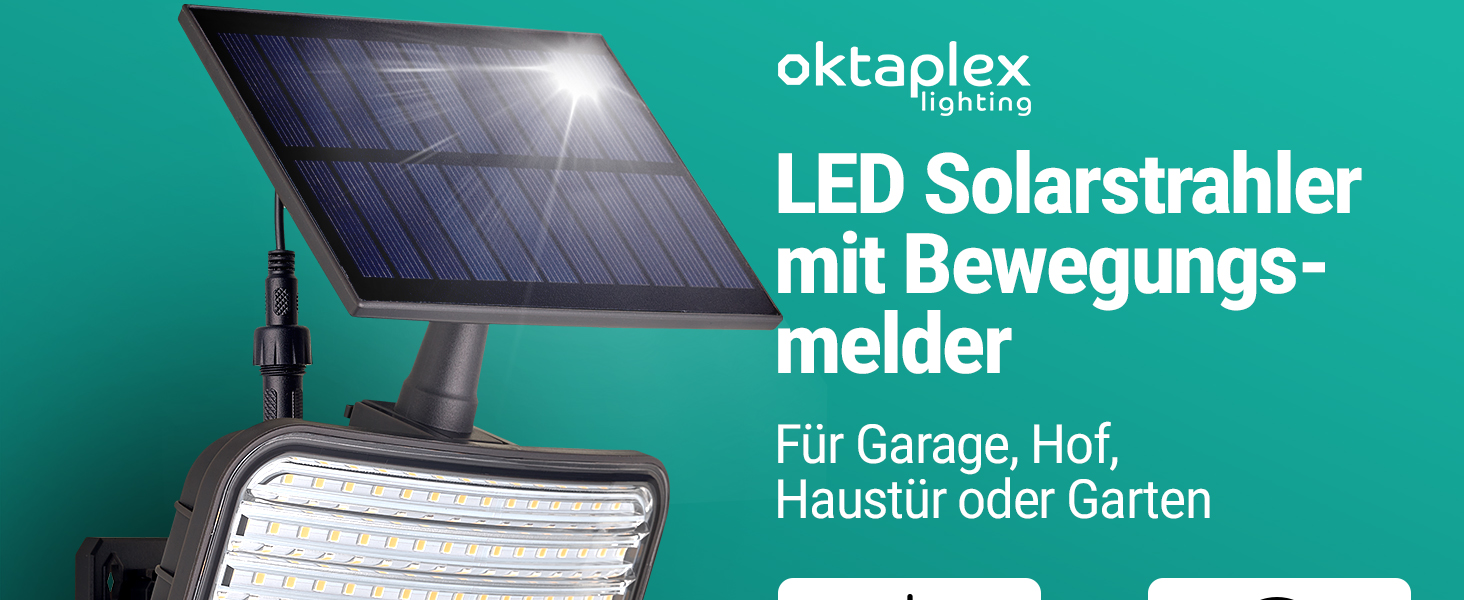 Oktaplex Ede LED Solarstrahler Aussen mit Bewegungsmelder, Anthrazit – Detail 1