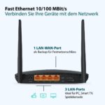 TP-Link TL-MR6400 4G LTE Router mit Antennen und SIM-Kartensteckplatz