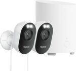 Reolink Home Hub Mini mit zwei Lumus 2K Überwachungskameras für Aussen