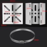 Die Helweet Masthalterung hat drei verstellbare Ringe mit einem Bereich von 25 bis 200 mm für Stangen und Rohre.