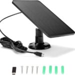 ciciglow 4 W Solarpanel für Überwachungskamera, Schwarz oder