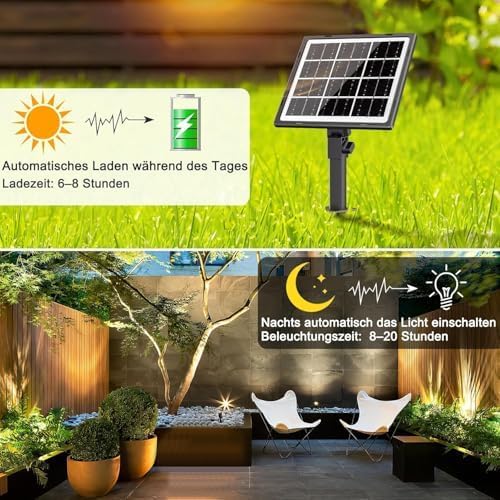 MEIKEE SL-SP03 Bild 1 MEIKEE Solar Gartenstrahler mit Fernbedienung IP66, 3 oder 6 Stück