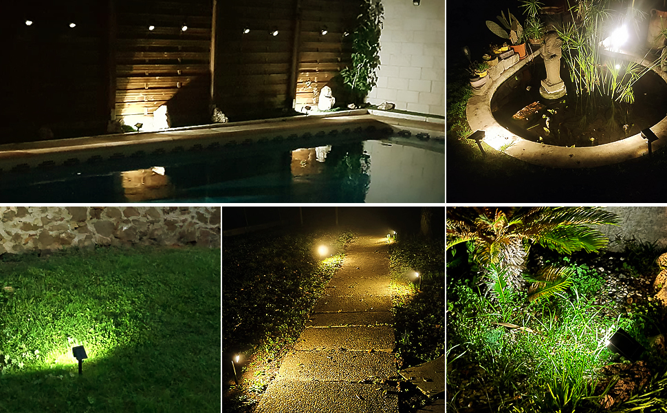 LOTMOS Solarstrahler Aussen Garten, 4 Stück 72 LED Warmweiss – Detail 8