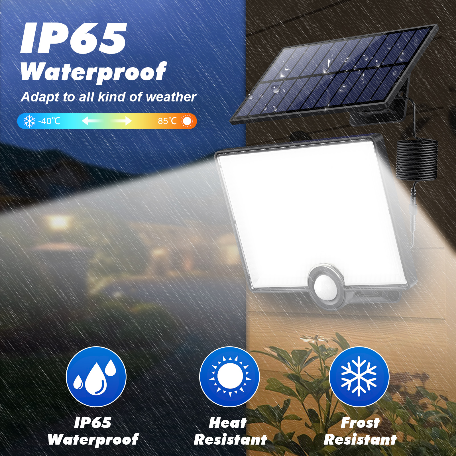 Pxwaxpy Solarleuchte mit 204 LEDs und getrenntem Solarpanel – Detail 7