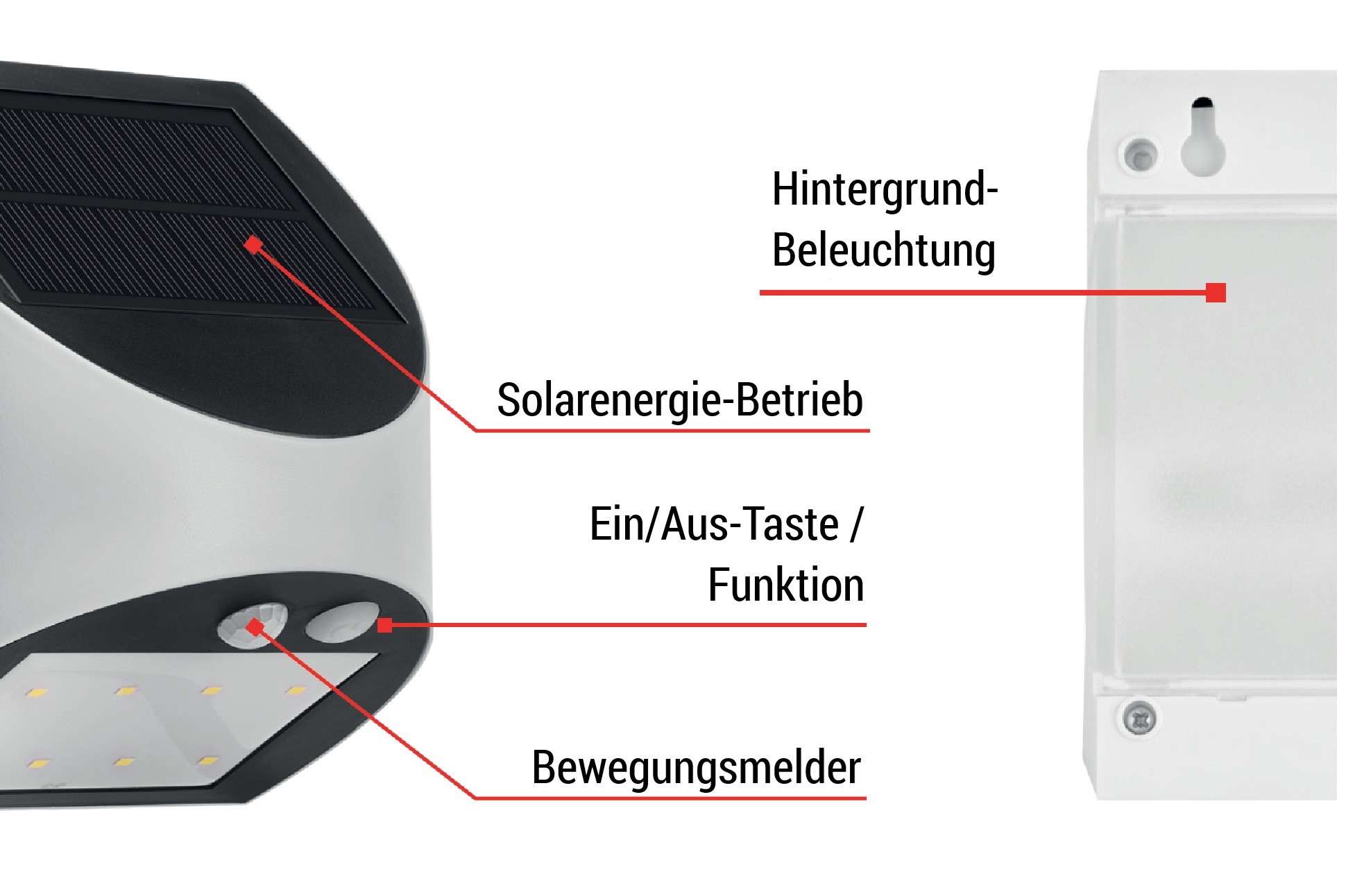 EMOS LUMI Solarleuchte mit Bewegungsmelder, IP54 laut Hersteller, 240 lm. – Detail 3