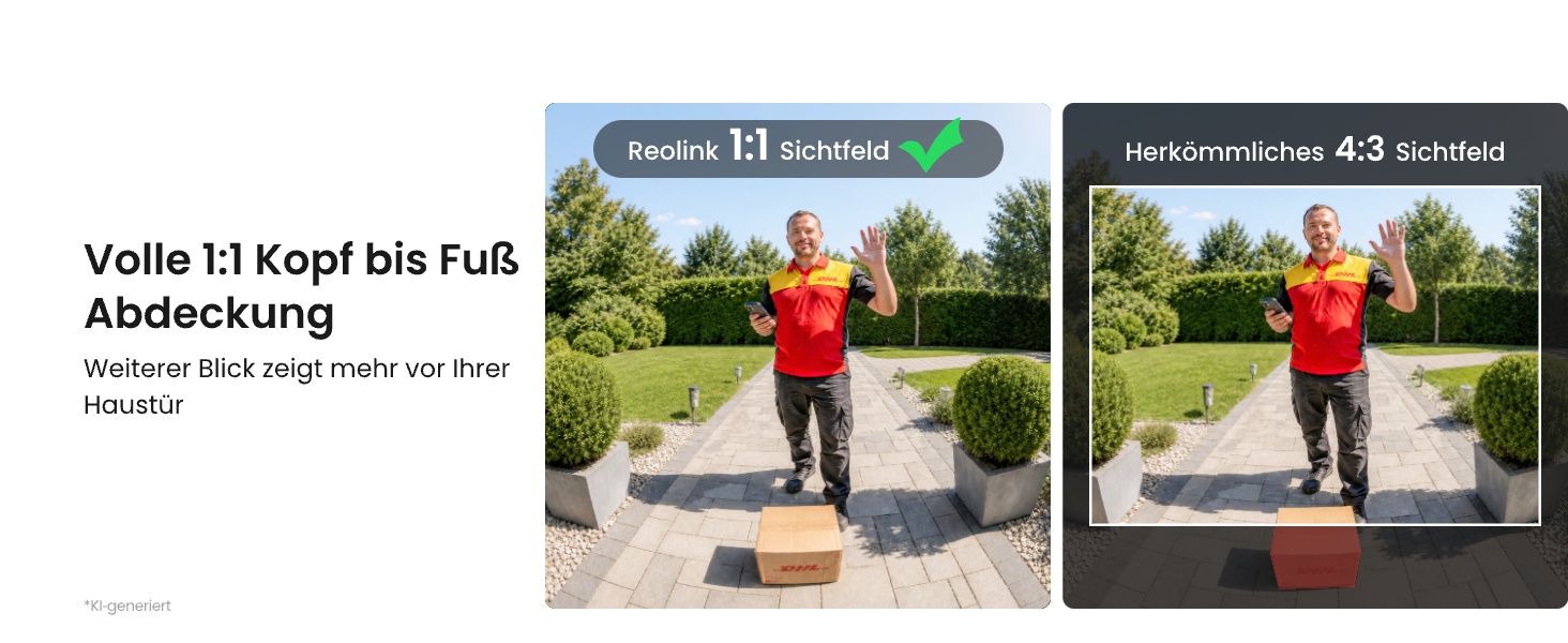 Reolink Akku-Türklingel mit Home Hub Mini, 2K-Kamera mit 1:1-Ansicht – Detail 4