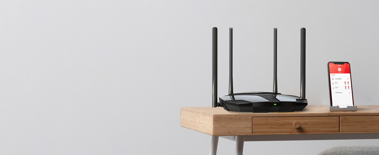 Mercusys MR3000X Wi-Fi 6 Router mit vier Antennen – Detail 10