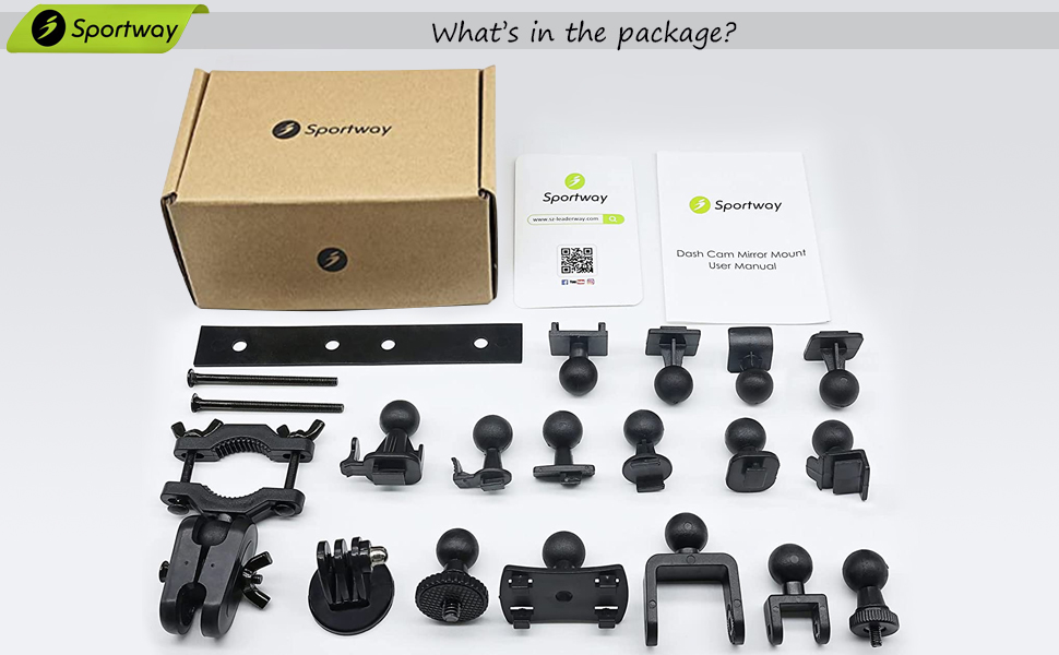 Sportway S80 Dashcam-Spiegelhalterung mit Gelenken für den Rückspiegel – Detail 4