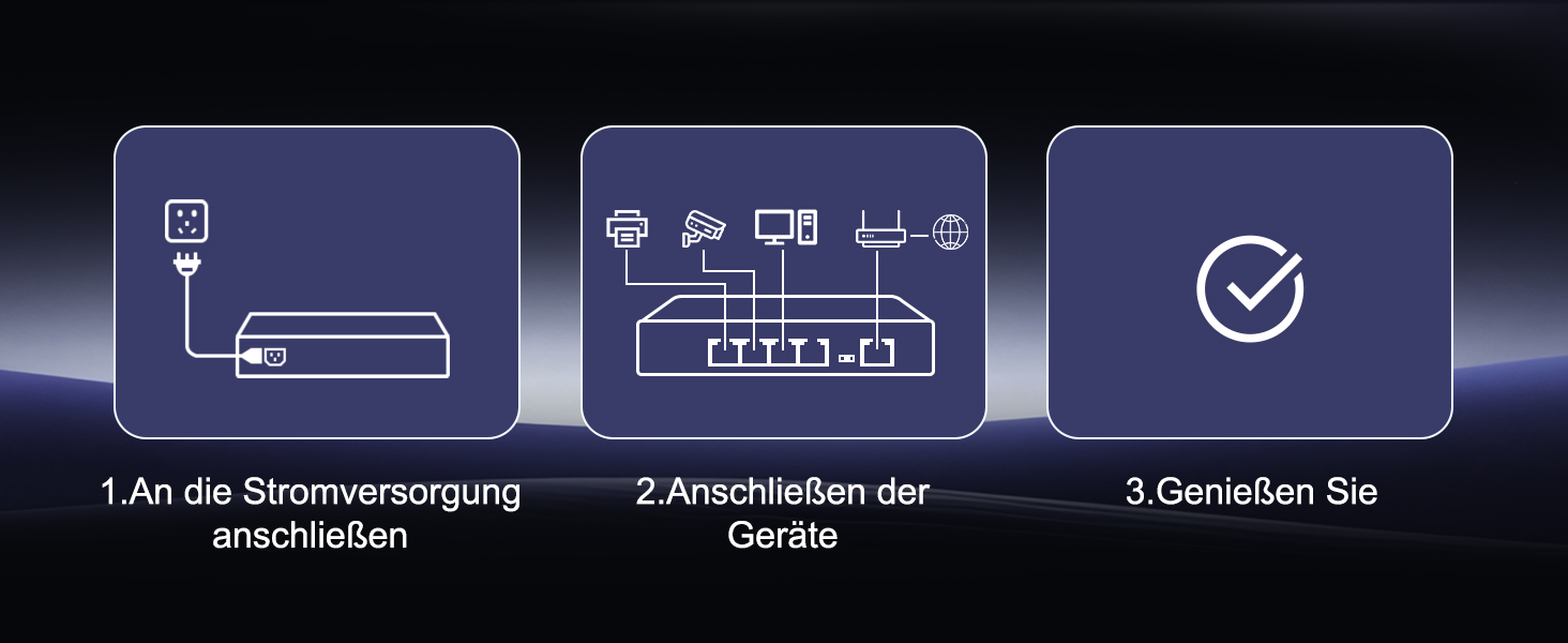 GigaPlus PoE-Switch 5 Port Gigabit, 4 PoE+ Ports, unmanaged, Metallgehäuse – Detail 8