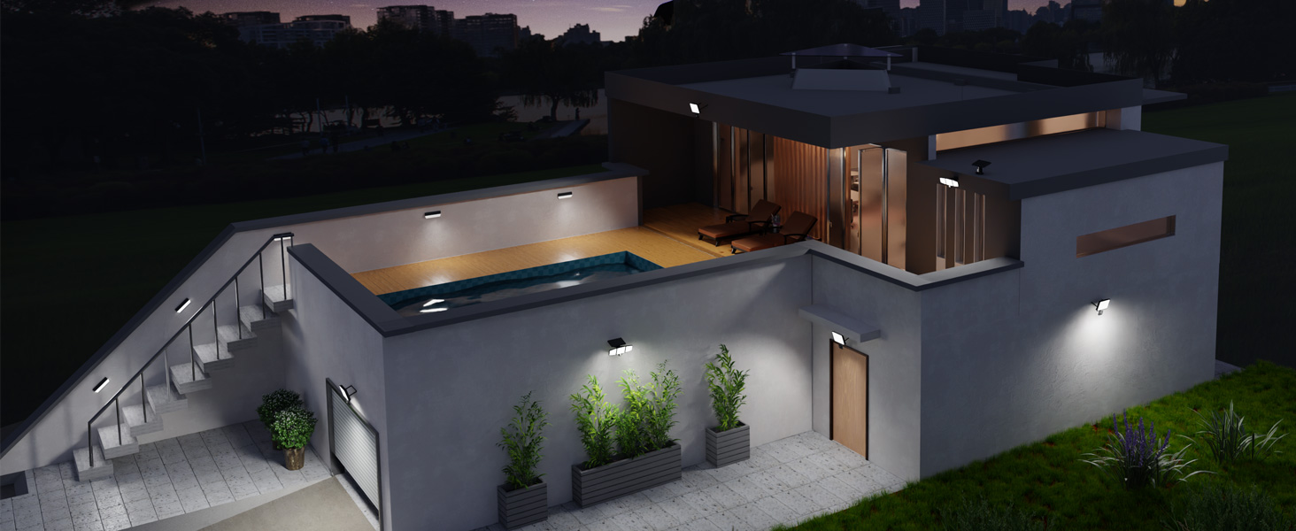 Lepro Solar-Aussenleuchte mit getrenntem Solarpanel und Bewegungsmelder – Detail 7