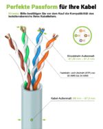 LEENUE RJ45 Stecker Cat7 Pass Through, 10 Stück
