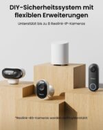 Reolink Home Hub Mini mit zwei Lumus 2K Überwachungskameras für Aussen
