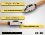 odedo 4x RJ45 Netzwerkstecker CAT6A/CAT7 Metall