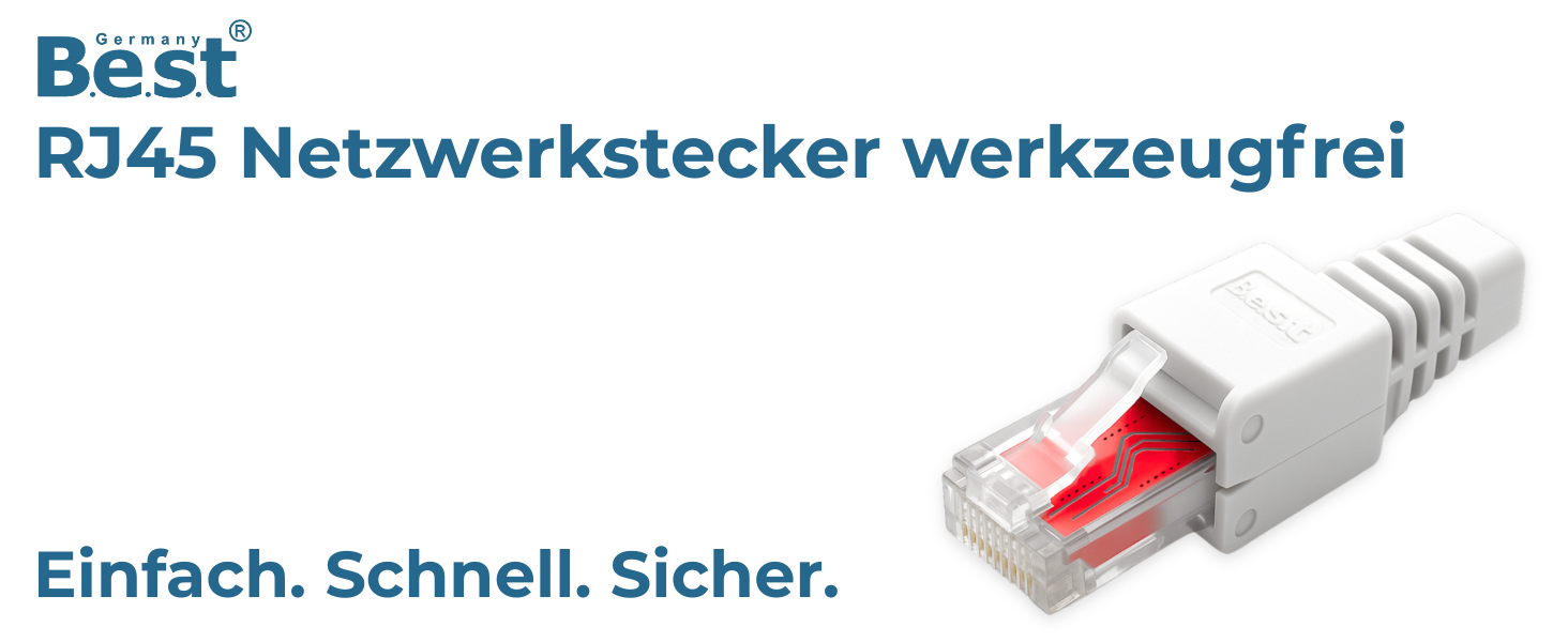 Germany B.e.s.t werkzeugfreier RJ45 Netzwerkstecker CAT6 – Detail 1