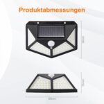 GRIFEMA Solarlampe Aussen mit Bewegungsmelder, 100 LED