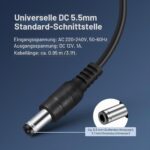 WINOMO 12V 1A Netzteil für CCTV-Kameras, EU-Stecker, LED-Anzeige, 1 m Kabel