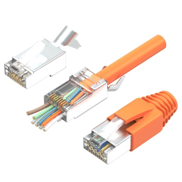 RedStar24 RJ45-Stecker Cat7 Pass Through geschirmt