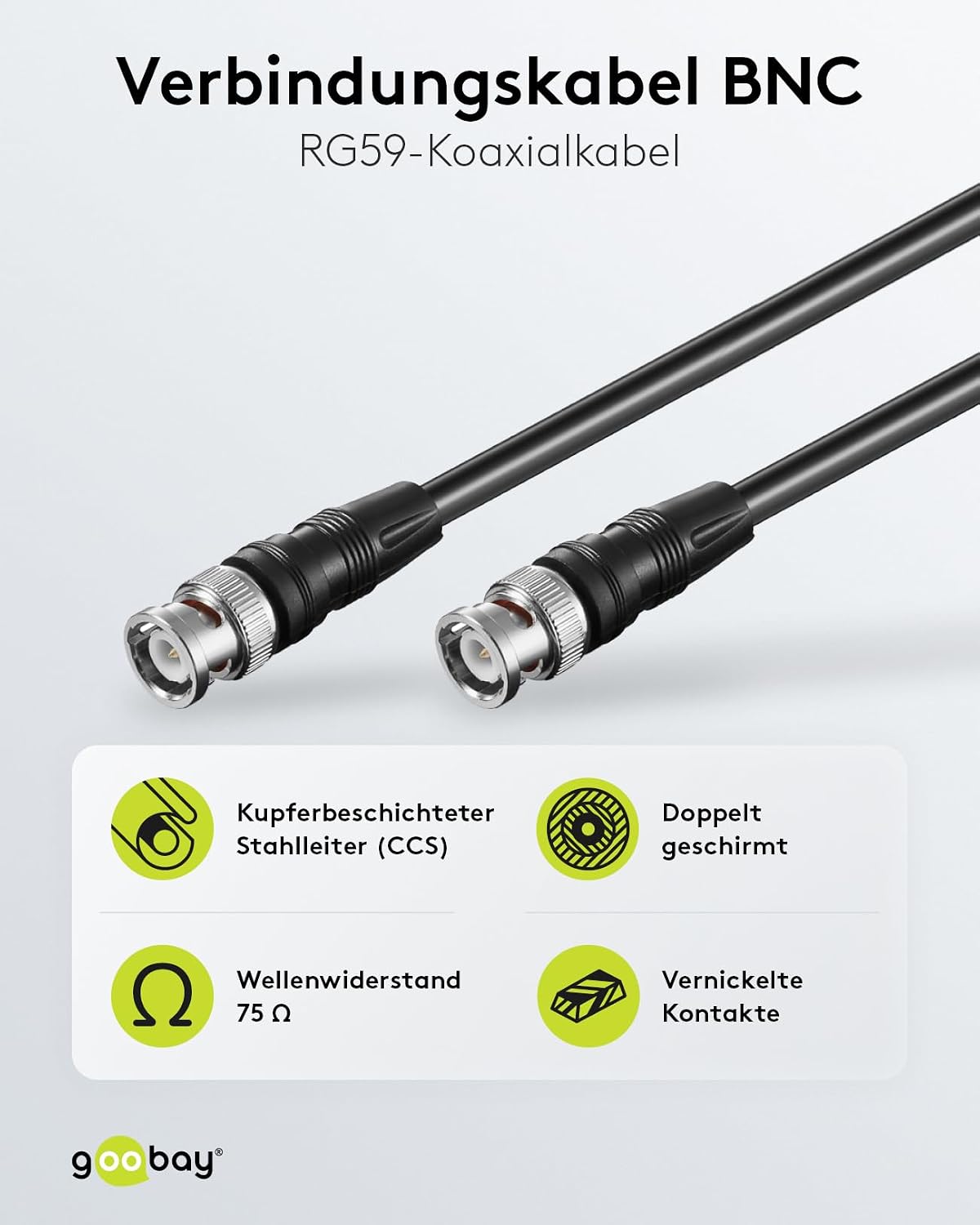 goobay AVK 146-200 Bild 1 goobay BNC-Kabel RG59 75 Ohm, 2 m