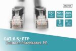DIGITUS Outdoor Netzwerkkabel Cat 6 schwarz mit Rasthebelschutz