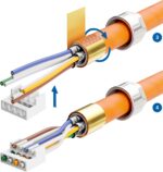 deleyCON CAT 6a Netzwerkstecker 90° Winkel RJ45