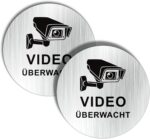 Goodvia Schild Videoüberwachung rund 10 cm